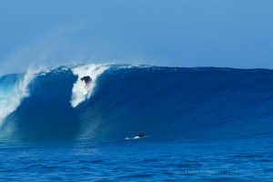 I just love this late drop going backside at Cloudbreak. Photo by Malia Johnson