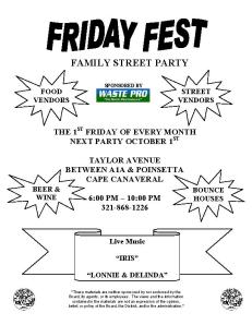 Friday Fest - Cape Canaveral, Oct. 1st flyer