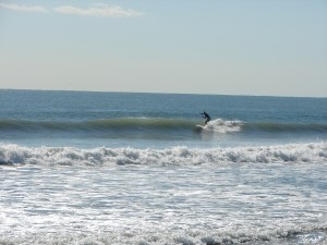 John working the wall, Image 2 of 3 ,  Hurricane Ophelia provides a nice one day round two at the Cape on Johnson. Photo by oldwaverider