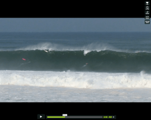 Screenshot of 10 foot surfboards on the wave face in Puerto Escondido Mexico in June 2011, compliments of Magicseaweed.com