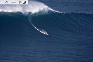 Massive swell hit Nazare, Portugal on October 17 2011.  Billabong XXL 2012 contender.  See the article at Magicseaweed.com