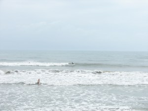 After he did an off the lip, he re-entered into that part of Hightower that bowls up and it jaced up the wave before his second re-entry. Image 2 of 7 in sequence.