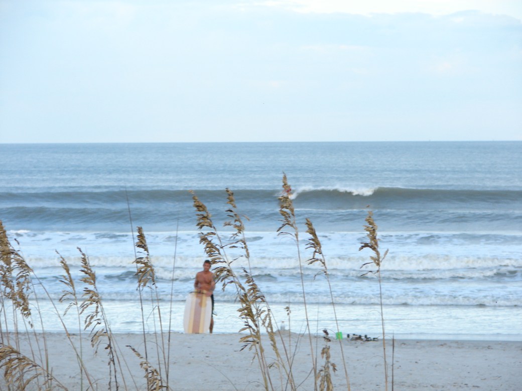 Chad, image 2 of 6 in sequence, enjoying a perfect Sunday evening Hurricane Leslie swell , the whole neighborhood was out. Photos by Oldwaverider