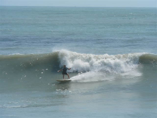 Also from Hurricane Earl, by Mike Melito.  But Thursday, our 6 ft 10 second period swell with 8 to 10 mph N and hopefully NNW for an hour, could produce 2 foot smaller than this, up North.